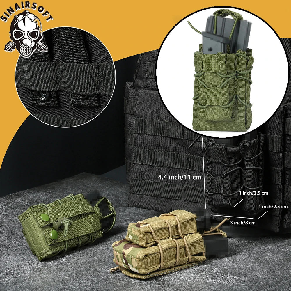 Molle Mag Pouch Double Magazine 5.56 9Mm - 전술용 몰리 5.56 7.62 9MM 싱글/더블